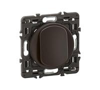 LEGRAND Bouton-poussoir 6A, Céliane, noir mat, encastré, IP21, 250V AC | 6A, 250V, encastré, noir mat, plastique sans halogène, IP21, bornes automatiques, design moderne, à associer plaque Céliane