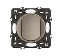 LEGRAND Bouton-poussoir 6A, Céliane titanium, encastré, IP21, 250V | Titane, 6A, 250V, encastré, 2 pôles, 2 modules, plastique sans halogène, IP21, bornes automatiques, design moderne