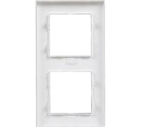 Legrand Cadre double Niloe Step 863892 en aluminium brossé, Bouton + interrupteur