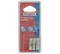 Legrand - Cartouches fusibles pour porte-fusibles - avec témoin - 8,5x31,5mm - 2A