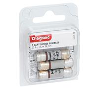 LEGRAND Cartouches Fusibles Domestiques, Lot de 3, 32A, 10,3x38mm, AC | Lot de 3 cartouches, 10,3x38mm, 32A, céramique, pour porte fusibles, sans témoin de fusion