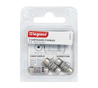 Legrand - Cartouches fusibles pour porte-fusibles - avec témoin - 8,5x23mm - 6A