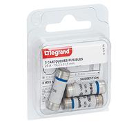 Legrand - Cartouches fusibles pour porte-fusibles - sans témoin - 10,3x31,5mm - 25A, Argenté