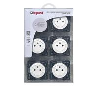 LEGRAND Celiane Lot 6 prises de courant avec terre affleurantes a encastrer composable blanc