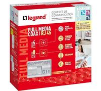 LEGRAND - Coffret de Communication Pré-équipé Full Media - Coffret DTI RJ45 - Pour Distribuer TV et Services Box vers Prises RJ45 - Pour Logement T4/T5/T6 - Fabriqué En France - Blanc