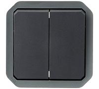 Legrand - Commande pour fonction double interrupteur ou va-et-vient 10A ou poussoir 10A étanche Plexo finition anthracite