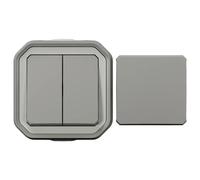 Legrand complet en saillie, Interrupteur va-et-vient, Bouton-poussoir Plexo