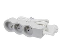 Legrand – Rallonge multiprise extra-plate 3 prises 2P+T 3 m blanc et gris clair