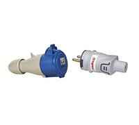 Legrand, Coupleur CEE, 32 A, Bleu, 3 pôles (2P+PE), 6 h (230 V/16 A), Indice de Protection IP44, IK09, 090106. & 093828 Plastique Fiche Mâle avec Terre Plexo, Gris