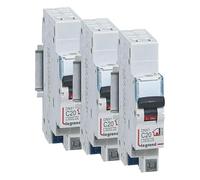 Legrand - Disjoncteur Phase + Neutre - 20A - bornes automatiques - 1 module (Lot de 3)