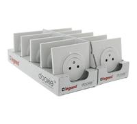 LEGRAND - Prise Electrique Murale 16A avec Terre dooxie Surface + Plaque Carrée - Prise 2P + T Affleurante avec Fond Rétractable - Blanc - Lot de 10