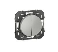 Legrand Dooxie double poussoir - Aluminium