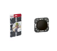 Legrand - Dooxie lot de 6 prises de courant surface avec terre noir composable & Interrupteur ou va-et-vient dooxie 10AX 250V~ finition noir - emballage blister