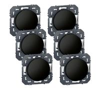 Legrand Lot de 6 interrupteurs va-et-vient Dooxie Composable Noir 10AX 250V