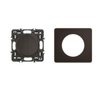 LEGRAND - Double interrupteur ou va-et-vient Céliane 10AX enjoliveur Noir et support avec Plaque Céliane 1 poste - Noir Mat emballage GD