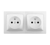 Legrand Double prise 2P+T Les Apparents, complet blanc, montage horizontal, connexion rapide bornes automatiques, installation facile sans boîte à encastrer