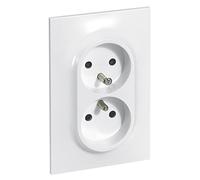 Legrand – Double prise Neptune 2P+T 16A 1 poste – fixation vis/griffes – protection enfants – blanc
