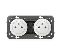 Double prise de courant 2P+T Surface dooxie 16A précâblées finition blanc LEGRAND