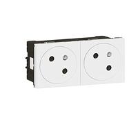 Legrand Kit 2 prises Mosaic 2P+T composables précâblées 4 modules blanc