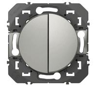 Legrand Interrupteur double va-et-vient Dooxie 2 postes aluminium
