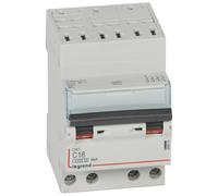 406919 Disjoncteur tétrapolaire 16A - 4P Courbe C - 4,5/6kA - Automatique et vis - Legrand DX3