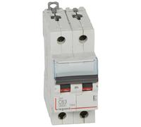 Legrand Disjoncteur bipolaire DX3 407790 - 2P 63 A Courbe C 6/10 kA à vis