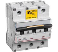 Legrand DX3 Disjoncteur de protection de ligne caractéristique C, 100A, 3 pôles, 10kA, 400VAC, 4,5TE 409281