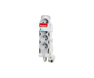Legrand FB multiprise 4 prises 2P+T câble 3 m 1 mm² blanc/gris avec boucle de fixation