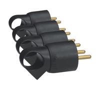 LEGRAND | Fiche 2P+T 16A Franco-Belge Anneau Fixe Plastique, Sortie Droite, Noir, Raccordement Avec Serre-Câble À Vis, Utilisation Intérieure, Compacte Et Facile À Débrancher (Lot de 4)