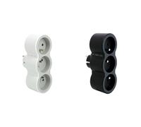 LEGRAND - Fiche 3x2P+T frontales 16A 230V 3680W - blanc/gris avec Fiche 3x2P+T frontales 16A 230V 3680W - noir/gris foncé
