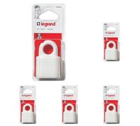 Legrand - Fiche 6A plate femelle sans terre plastique -avec anneau extraction -blister -blanc (Lot de 5)