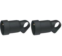 Legrand - Fiche femelle avec terre plastique - avec anneau - noir (Lot de 2)