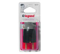 Legrand - Fiche mâle avec terre plastique - orientation du câble 360° - blister - noir