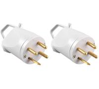 LEGRAND - Fiche Mâle Etanche Avec Terre 20A - Fiche Electrique de Puissance avec Serre-Câble à Vis - 16A - Fabriqué En France - Grise, Gris (Lot de 2)