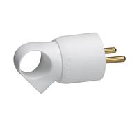 LEGRAND | Fiche Mâle Plastique 2P+T 16A À Anneau, Serre-Câble À Vis Pour Câble 3x1,5 mm² Max, Blanc, Livrée En Blister Brochable