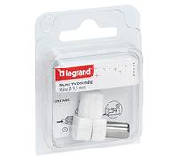 Legrand fiche tv coaxiale normalisée mâle sortie latérale diametre ø9,52mm G
