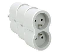 Legrand - Fiche multiprise avec 2 prises frontales avec terre - blanc et gris clair (Lot de 3)