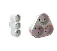 LEGRAND - Fiche Multiprise Triplite - 3 Prises Frontales avec Terre - Positionnement Vertical - Sécurité Enfant Intégrée - Blanc et Gris Clair & Triplite 3X 16A Triangulaire - Blanc - Zenitech