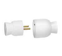 LEGRAND - Fiche plastique 2P+T 16A à sortie droite avec étiquette avec Gencod - blanc avec Prolongateur plastique 2P+T 16A avec étiquette avec Gencod - blanc
