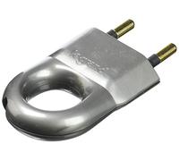 Legrand - Fiche plate mâle sans terre plastique - avec anneau extraction - aluminium