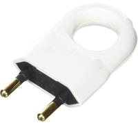 Legrand - Fiche plate mâle sans terre plastique - avec anneau extraction - blanc (Lot de 5)