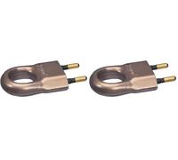 Legrand - Fiche plate mâle sans terre plastique - avec anneau extraction - bronze (Lot de 2)