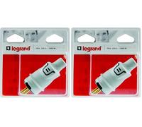 LEGRAND | Fiche Plexo 2P+T 16 A Franco Belge GSA, Étanche IP44 Pour Intérieur Et Extérieur, Sortie De Câble Par L'Arrière, Livrée Sous Blister (Lot de 2)