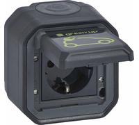 Legrand FR, AP, Green'Up, prise de courant avec terre, S L, EB, IP44, IK08, anthracite, 1 pièce.