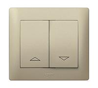 Legrand galea life - Touche commande volet double interrupteur poussoir galea titane