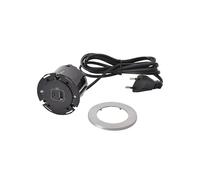 LEGRAND, Incara Disq 60 654732 Prise de charge USB A+C, prise de table, encastrable, multiple, 15 W, longueur du câble 2 m, 2 fiches P+E, couleur : noir/métal