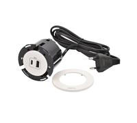 LEGRAND, Incara Disq 654730 Prise de Charge USB C pour Table encastrable 15 W Longueur du câble 2 m Fiche 2P+E Blanc