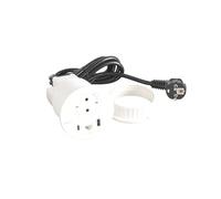 LEGRAND, Incara Disq 80 654710 Prise de Charge USB C, Prise de données FTP catégorie 6 RJ 45, Multiple, encastrable 15 W, câble de 2 m, 2 fiches P+E, Couleur : Blanc Ultra