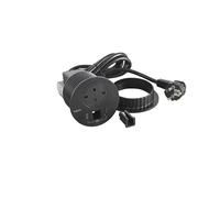 LEGRAND, Incara Disq 80 654715 Prise de Charge USB C, Sortie de Câble Réseau, Prise de Table Multiple, 15 W, 2 m, 2 Fiches P+E, Noir