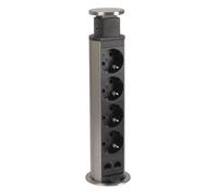 LEGRAND, Incara Tower 60 654977 Multiprise encastrable avec système de levage 2 prises de données FTP catégorie 6 RJ 45, 4 prises, 2 fiches P+E, Ø 60 mm, profondeur d'encastrement : 356,5 mm,